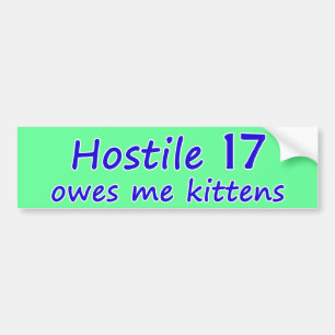 Coche Pegatina para el parachoques hostil de 17 gatitos