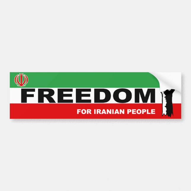 Coche Pegatina para el parachoques libre de Irán (Frente)