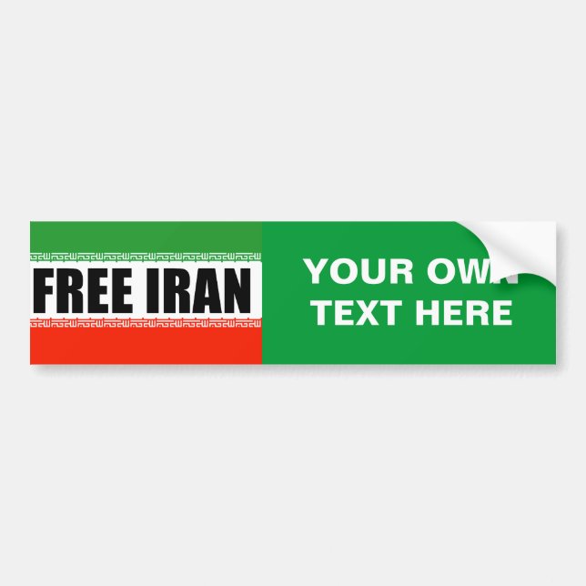 COCHE PEGATINA PARA EL PARACHOQUES LIBRE DE IRÁN (Frente)