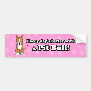 Coche Pegatina para el parachoques linda de Pitbull del