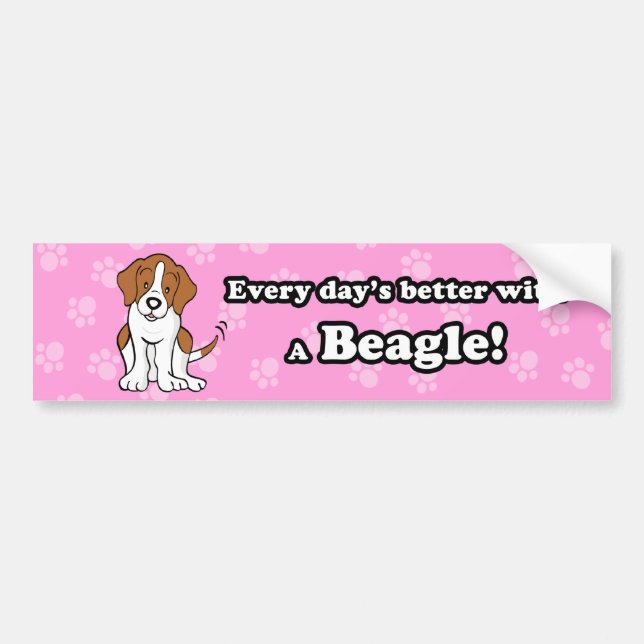 Coche Pegatina para el parachoques linda del beagle del (Frente)