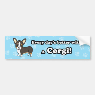 Coche Pegatina para el parachoques linda del Corgi del