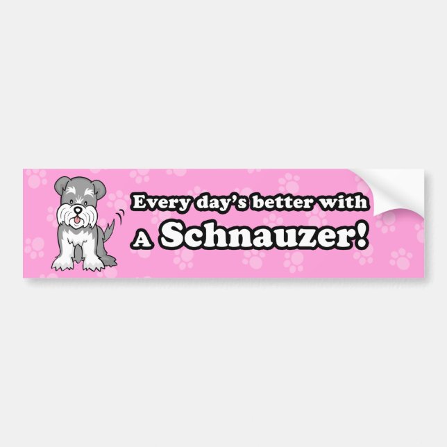 Coche Pegatina para el parachoques linda del Schnauzer (Frente)