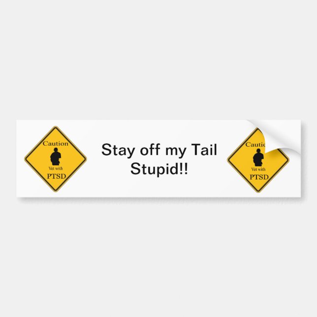Coche Pegatina para el parachoques militar de "PTSD" (Frente)