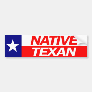 Coche Pegatina para el parachoques NATIVA del TEXAN