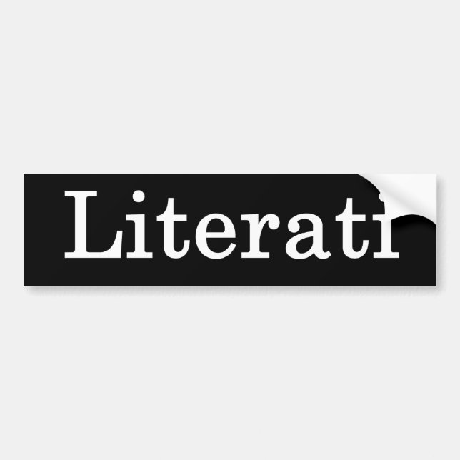 Coche Pegatina para el parachoques negra del Literati (Frente)