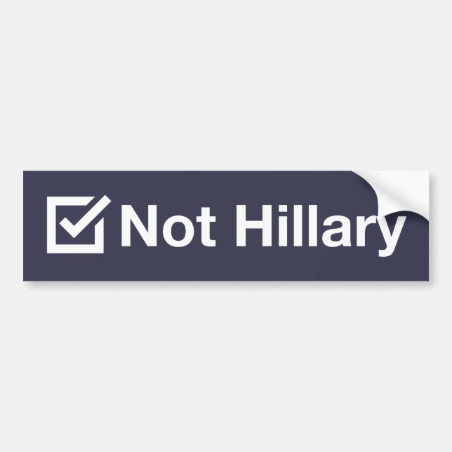 Coche Pegatina para el parachoques "no de Hillary" (Frente)