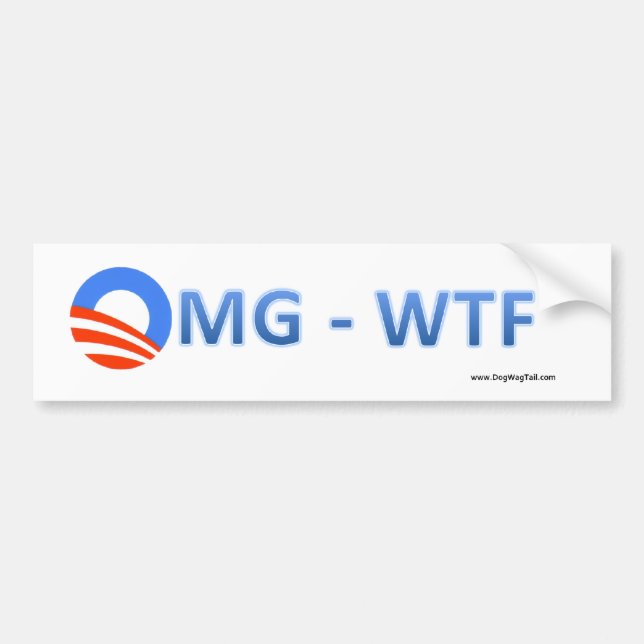 Coche Pegatina para el parachoques - Obama O - OMG-WTF (Frente)