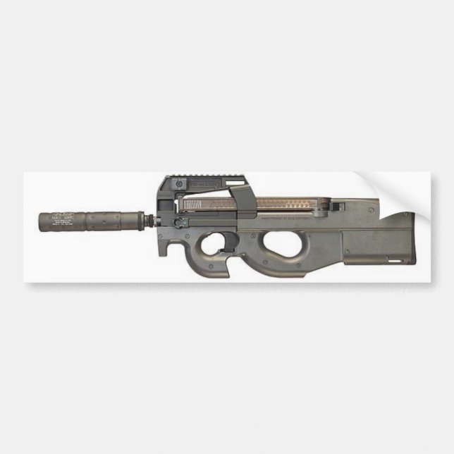 Coche Pegatina para el parachoques - P90 w/Silencer (Frente)