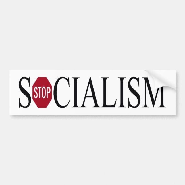 Coche pegatina para el parachoques - pare el socialismo (Frente)