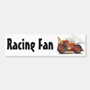 Coche Pegatina para el parachoques roja de la fan de