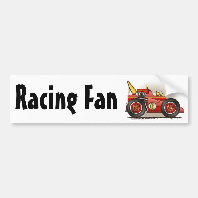Coche Pegatina para el parachoques roja de la fan de (Frente)