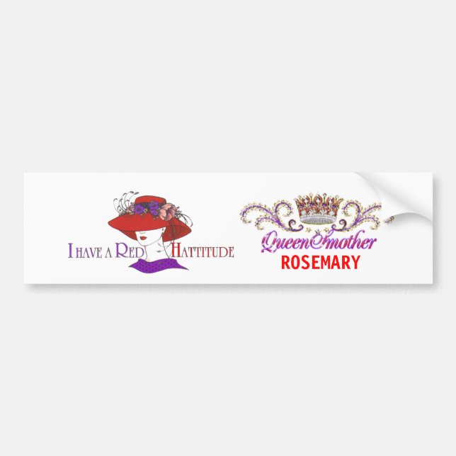 Coche pegatina para el parachoques roja de la reina del (Frente)