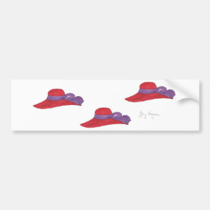 Coche Pegatina para el parachoques roja de los gorras