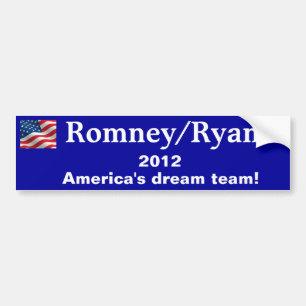 Coche Pegatina para el parachoques Romney/Ryan 2012