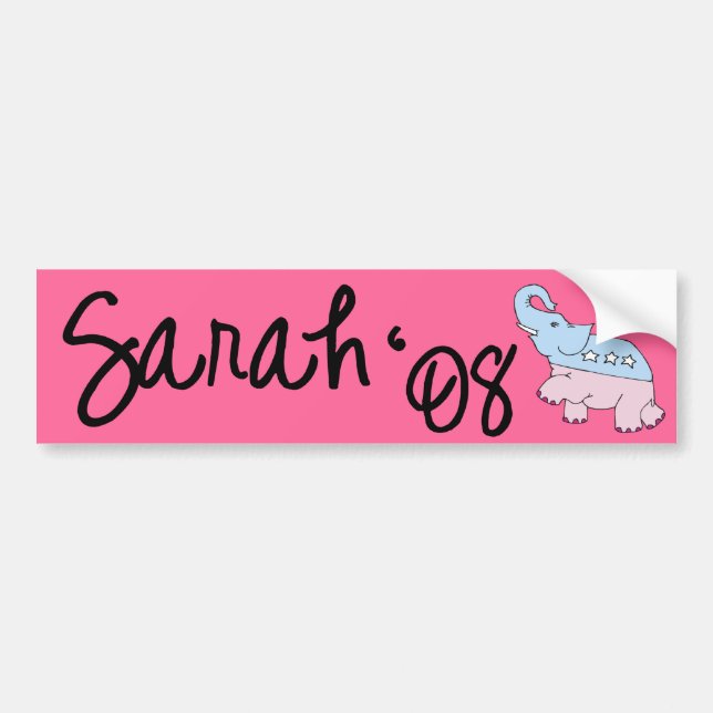 Coche Pegatina para el parachoques rosada de Sarah 08 (Frente)