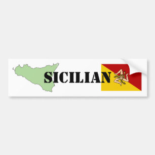 Coche Pegatina para el parachoques siciliana del mapa y