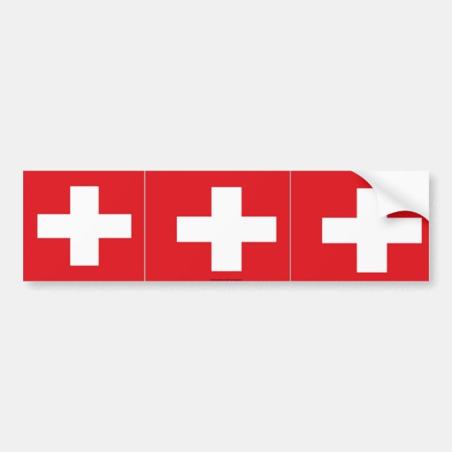 Coche Pegatina para el parachoques suiza de la bandera (Frente)