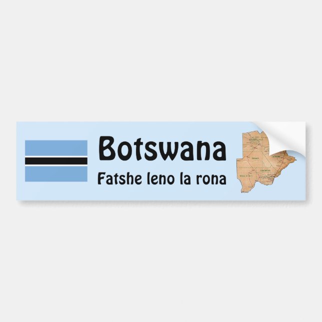 Coche Pegatina para parachoques con bandera y mapa de Bo (Frente)