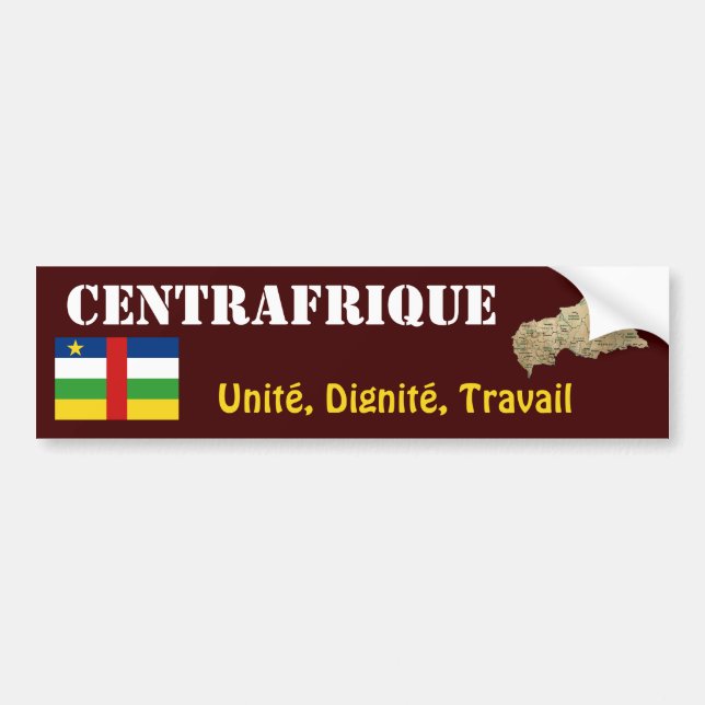 Coche Pegatina para parachoques con bandera y mapa de Ce (Frente)