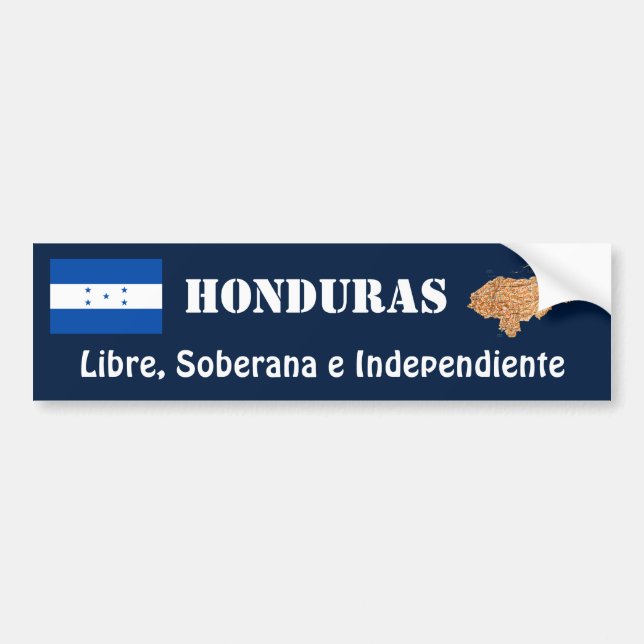 Coche Pegatina para parachoques con bandera y mapa de Ho (Frente)