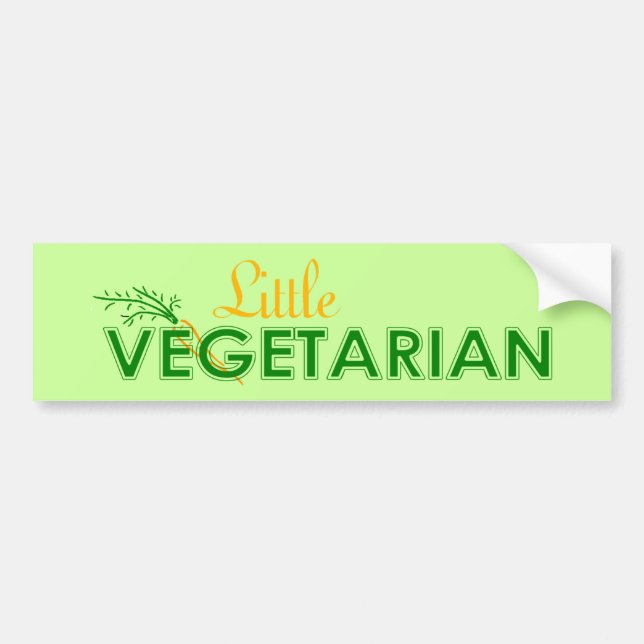 Coche Pequeña pegatina para el parachoques vegetariana (Frente)