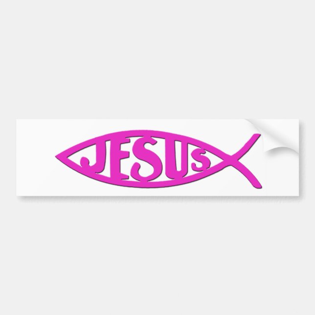Coche Pescados de Jesús (rosa de la pegatina para el (Frente)