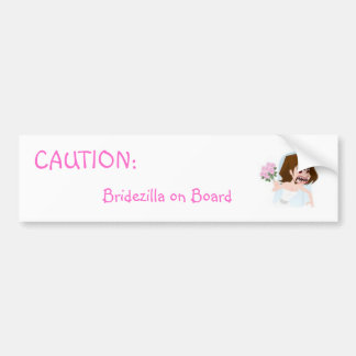 Coche "Precaución Bridezilla a bordo" pegatina para el