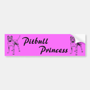 COCHE PRINCESA PEGATINA PARA EL PARACHOQUES DE PITBULL