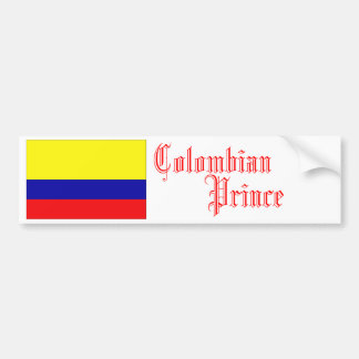 Coche Príncipe colombiano, pegatina para el parachoques