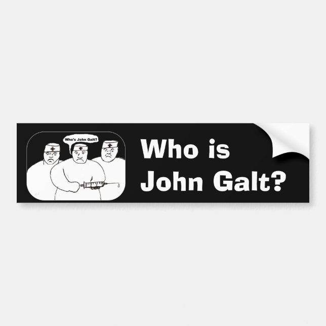 Coche Quién es pegatina para el parachoques de Juan Galt (Frente)
