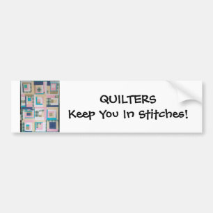 Coche ¡Quilters le mantiene puntadas! Pegatina para el