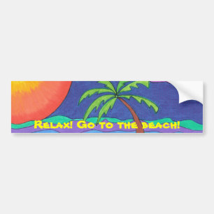 Coche ¡Relájese! ¡Vaya a la playa! Pegatina para el