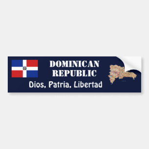 Coche Representante dominicano. Bandera + Pegatina para