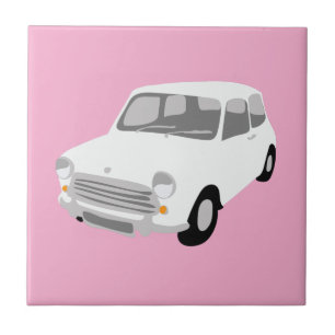 Coche Retro Baldosa Rosa y Blanca