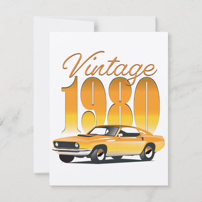 Coche retro Vintage 1980 (Anverso)
