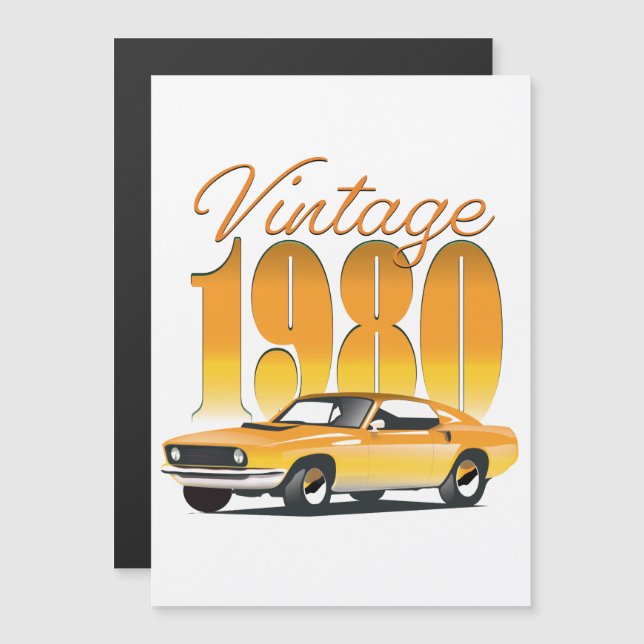 Coche Retro Vintage 1980 (Anverso/Reverso)