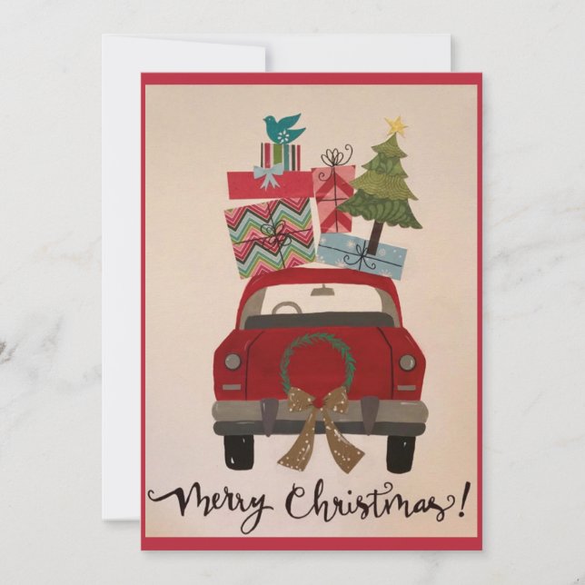 Coche Retro Vintage Red Navidad (Anverso)