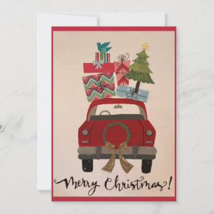 Coche Retro Vintage Red Navidad