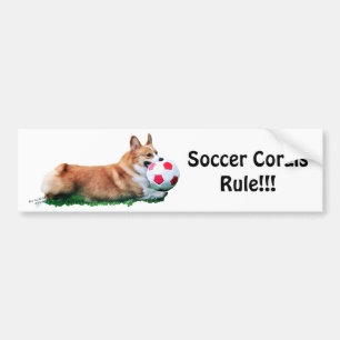 Coche ¡ROCA de los Corgis del fútbol!! Pegatina para e