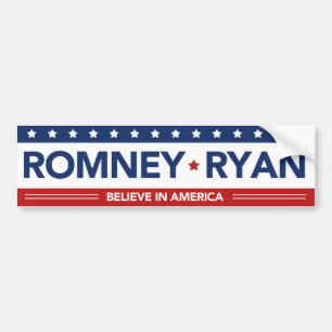 Coche Romney Ryan cree en pegatina para el parachoques