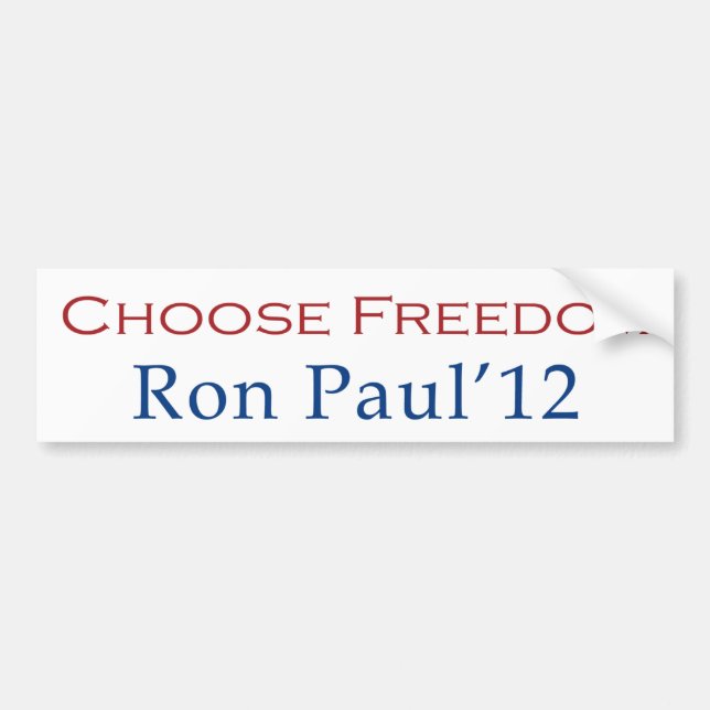 Coche Ron Paul 2012 elige a la pegatina para el (Frente)