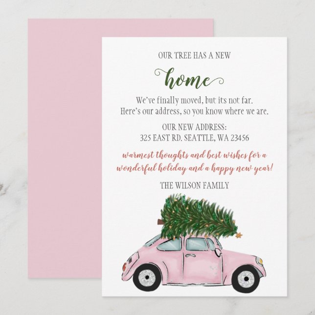Coche rosa de árbol de Navidad que hemos movido la (Anverso / Reverso)