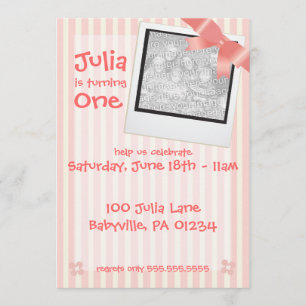 Coche rosado de la invitación de la fiesta de