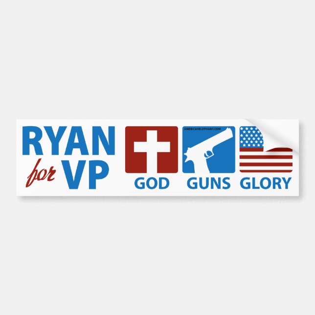 Coche Ryan para dios de VP dispara contra a la pegatina (Frente)