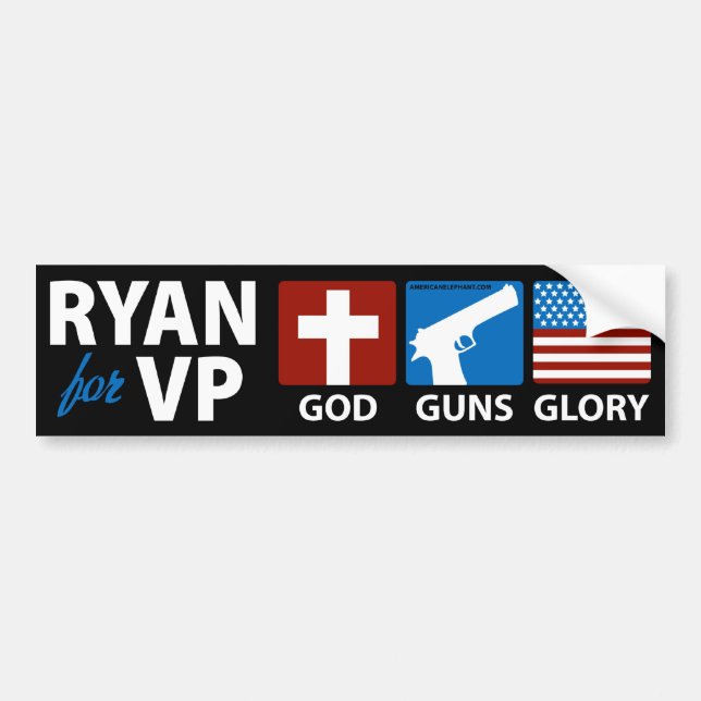 Coche Ryan para dios de VP dispara contra a la pegatina (Frente)