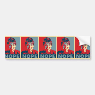 Coche Sarah Palin "NOPE NOPE NOPE!" pegatina para el