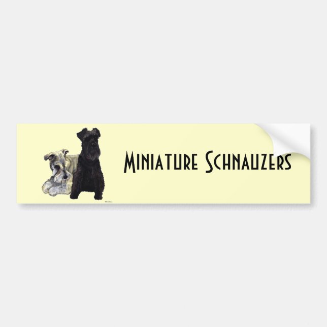 Coche Schnauzers miniatura - pegatina para el (Frente)