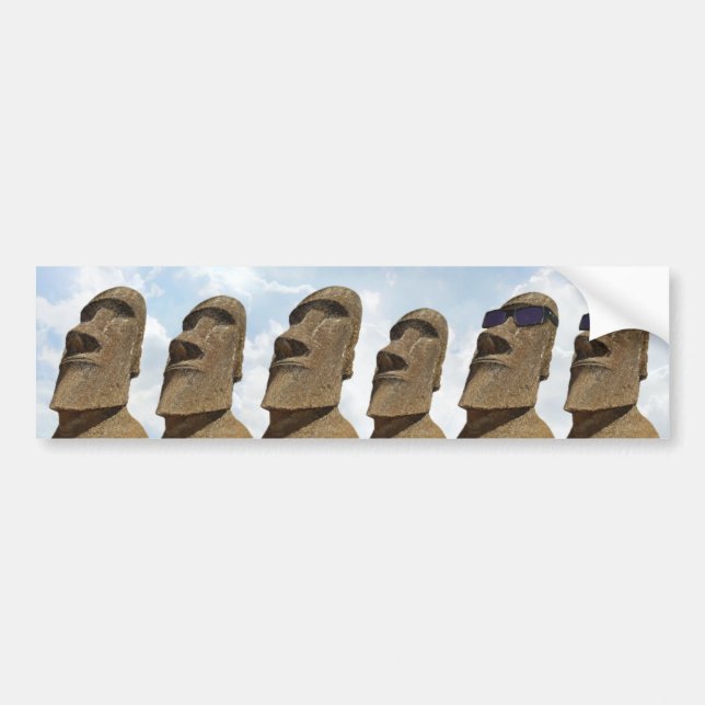 Coche Seis islas de pascua Moai - pegatina para el (Frente)