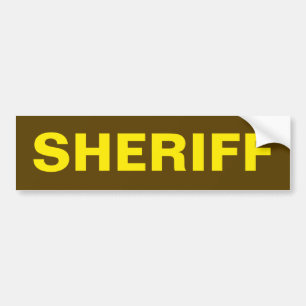 Coche SHERIFF - pegatina para el parachoques amarilla de